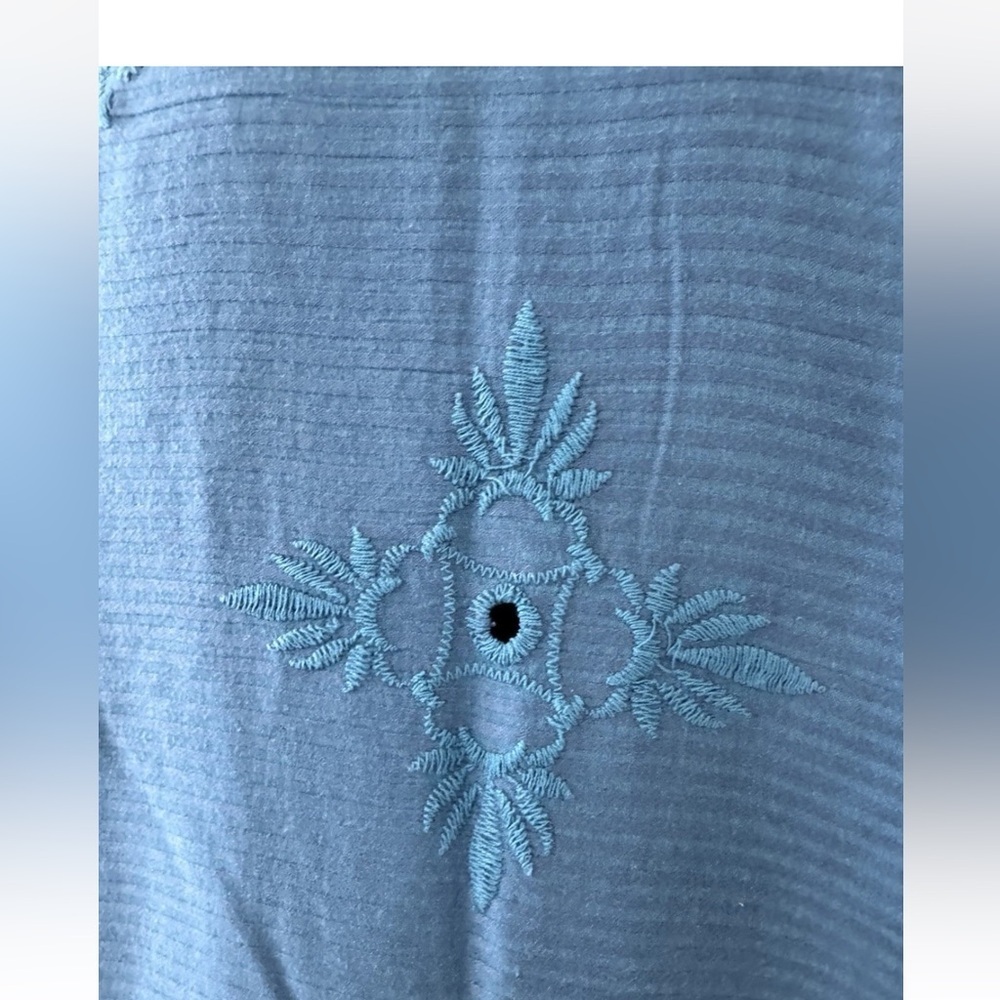 Soft Surroundings Top Nightingale Sz S Blue Beach Swim Cover Boho Vacation - Picture 8 of 10